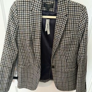 J. Crew Women's Houndstooth Plaid Blazer